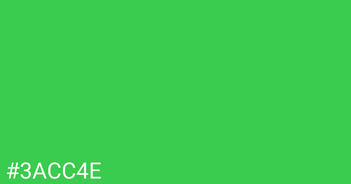 Hex color #3acc4e graphic