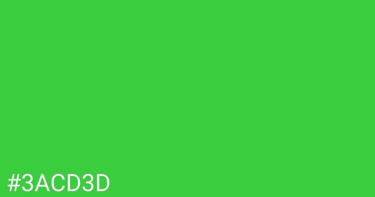 Hex color #3acd3d graphic