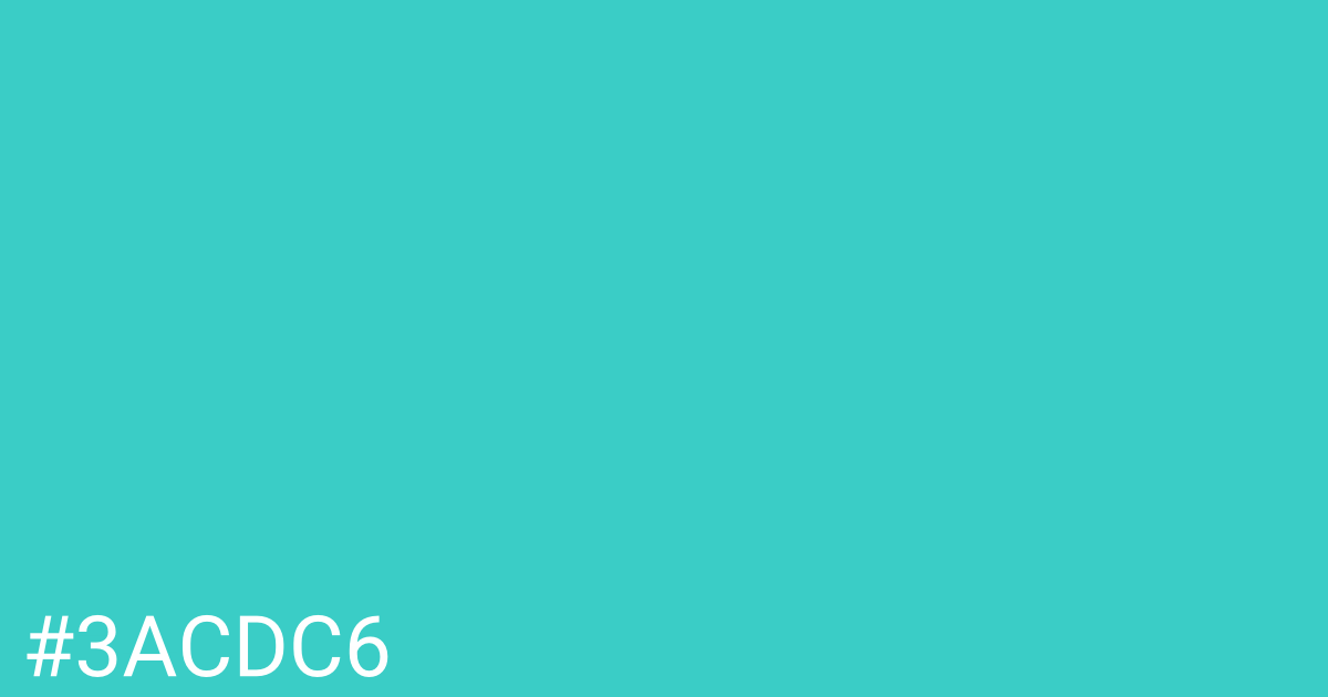 Hex color #3acdc6 graphic