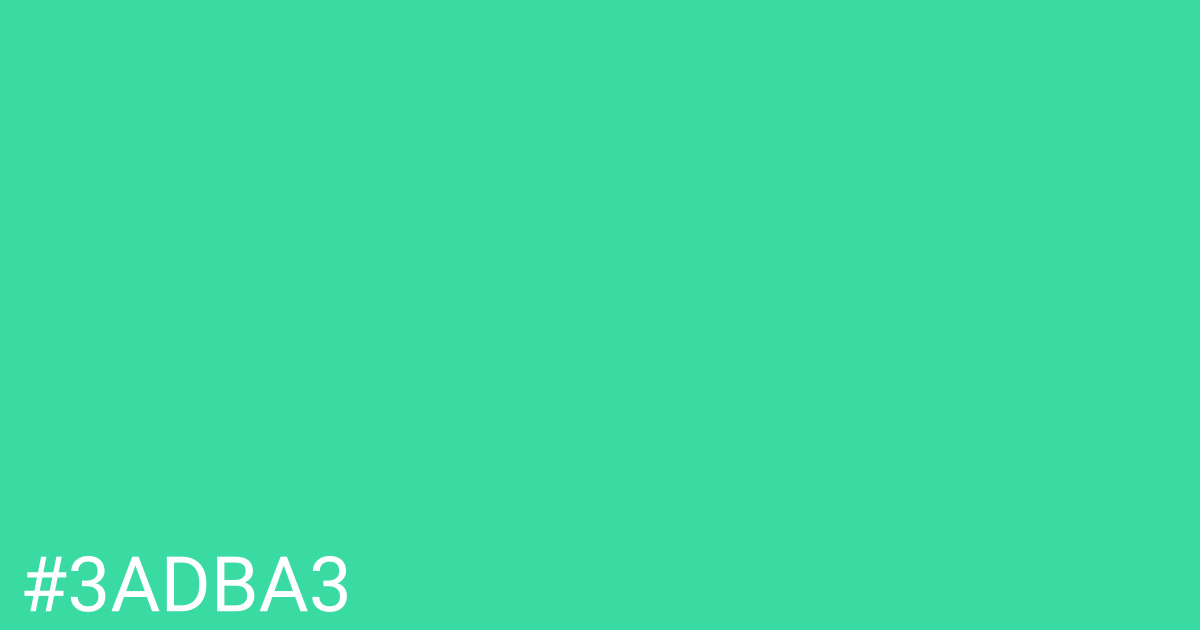 Hex color #3adba3 graphic