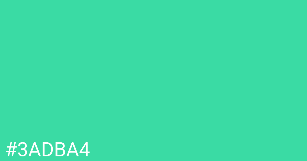 Hex color #3adba4 graphic