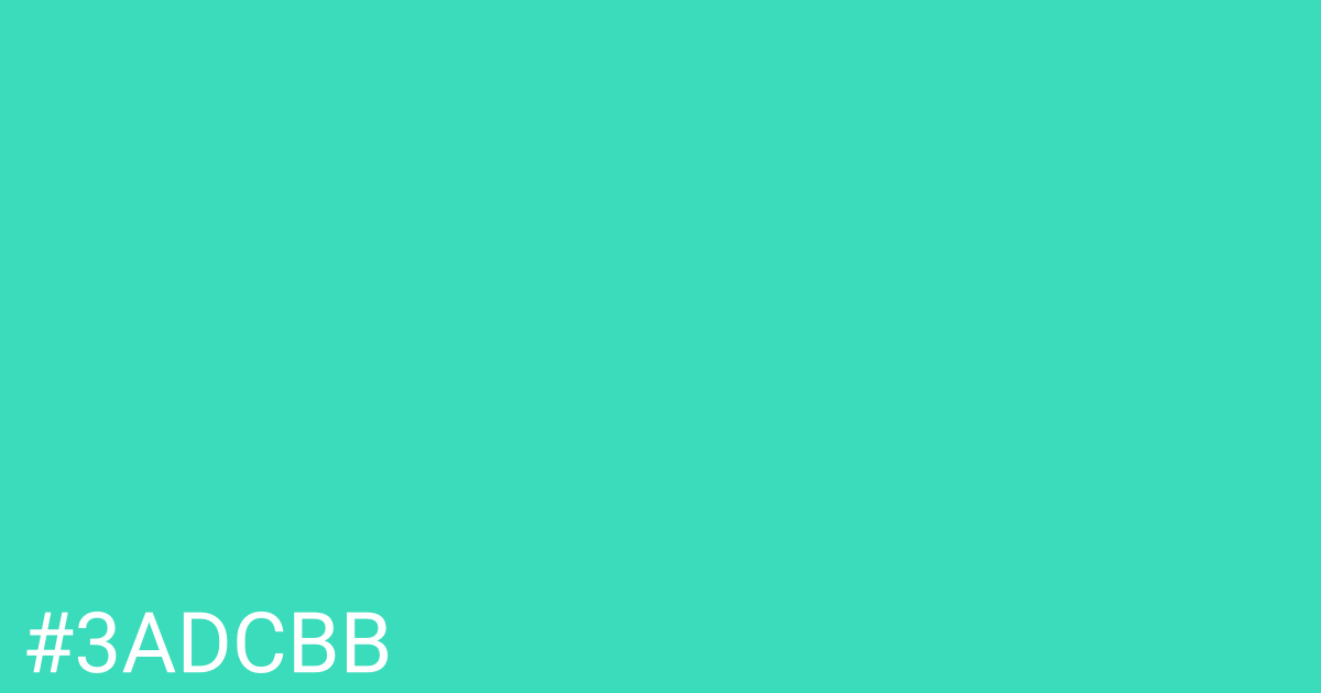 Hex color #3adcbb graphic