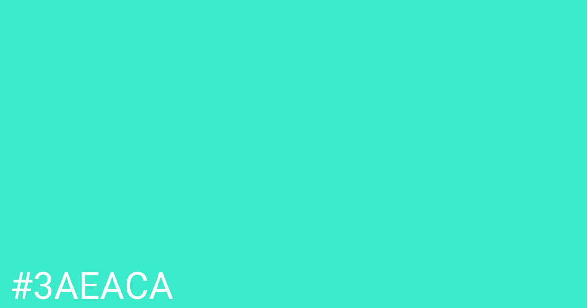 Hex color #3aeaca graphic