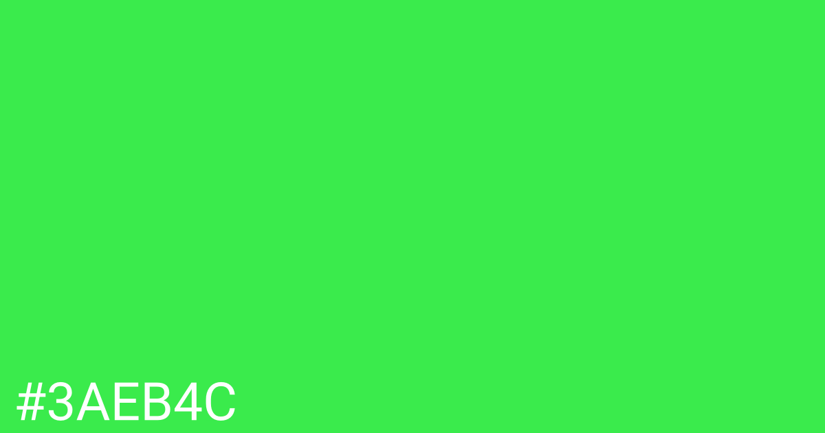 Hex color #3aeb4c graphic
