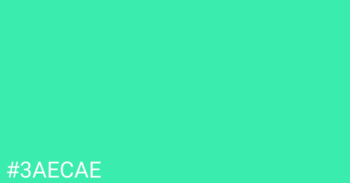 Hex color #3aecae graphic