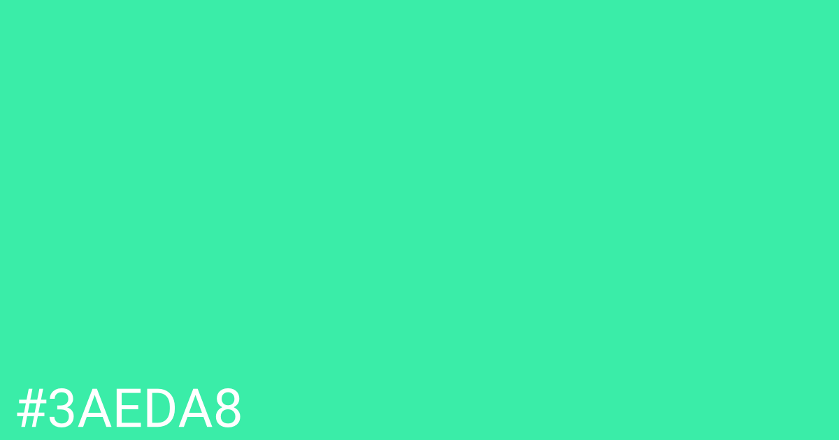 Hex color #3aeda8 graphic