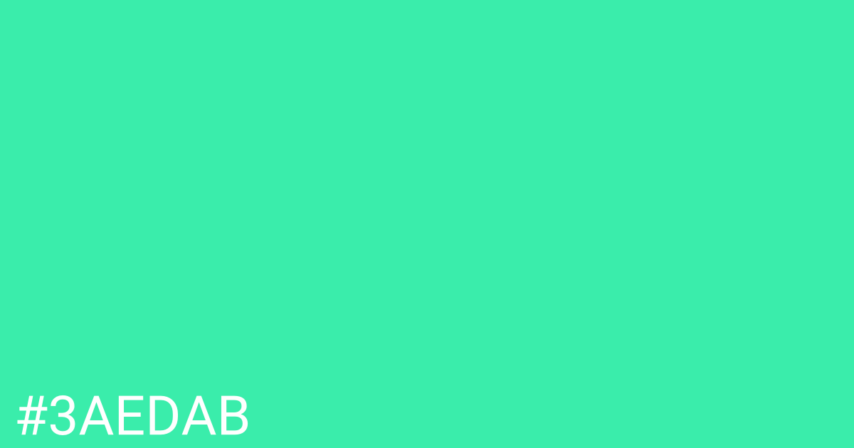 Hex color #3aedab graphic