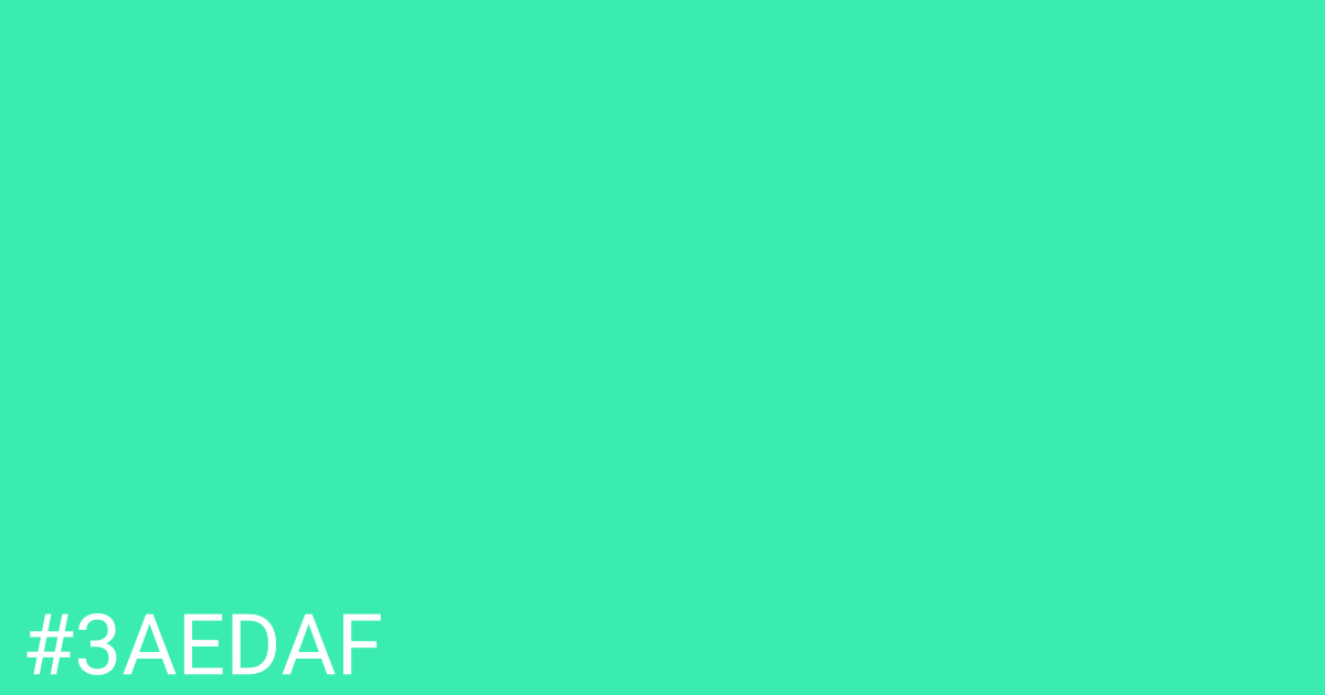 Hex color #3aedaf graphic