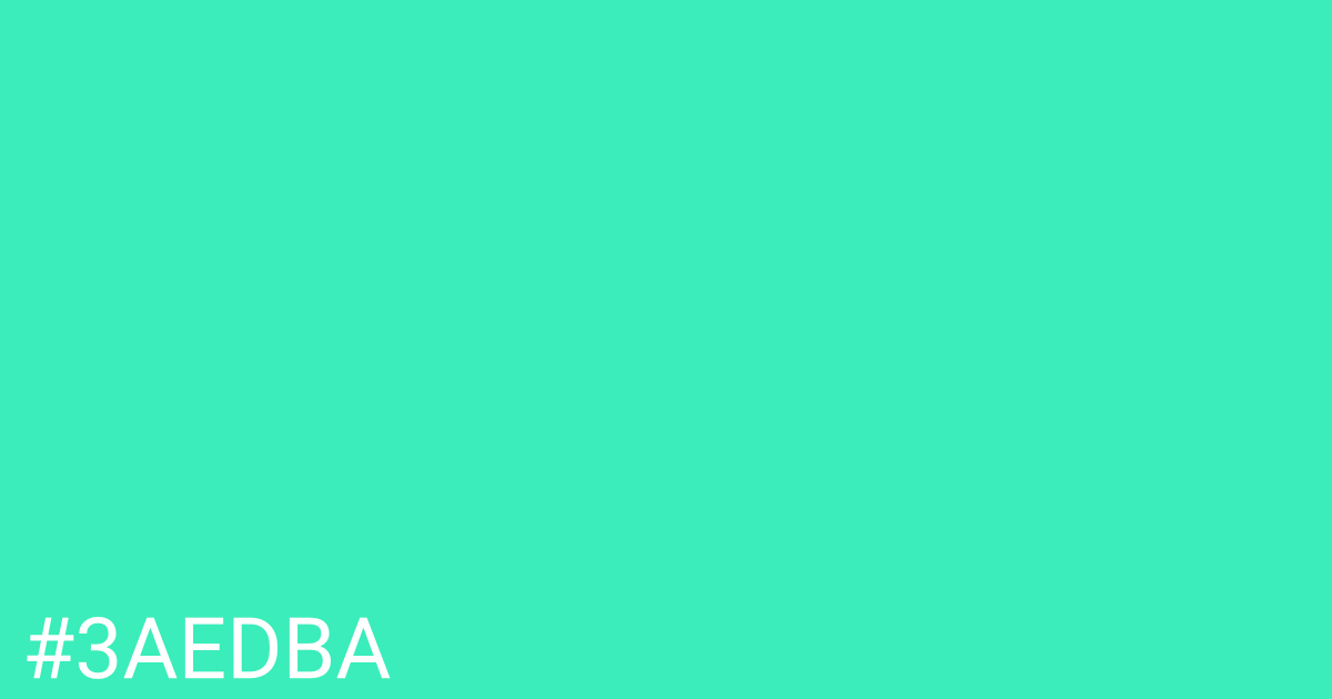 Hex color #3aedba graphic