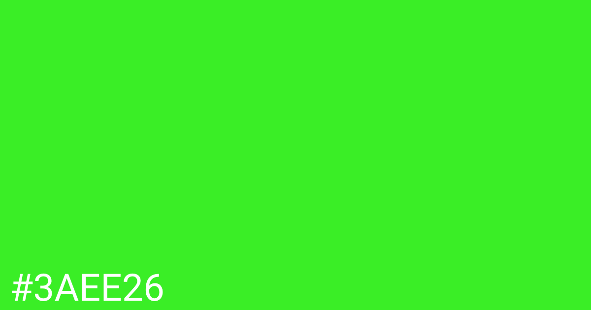 Hex color #3aee26 graphic