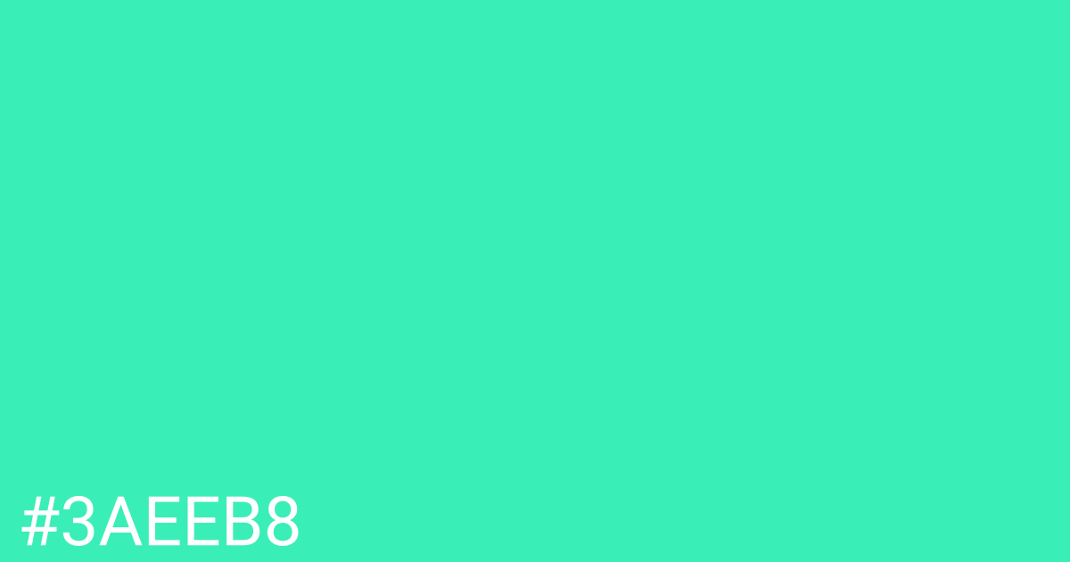 Hex color #3aeeb8 graphic