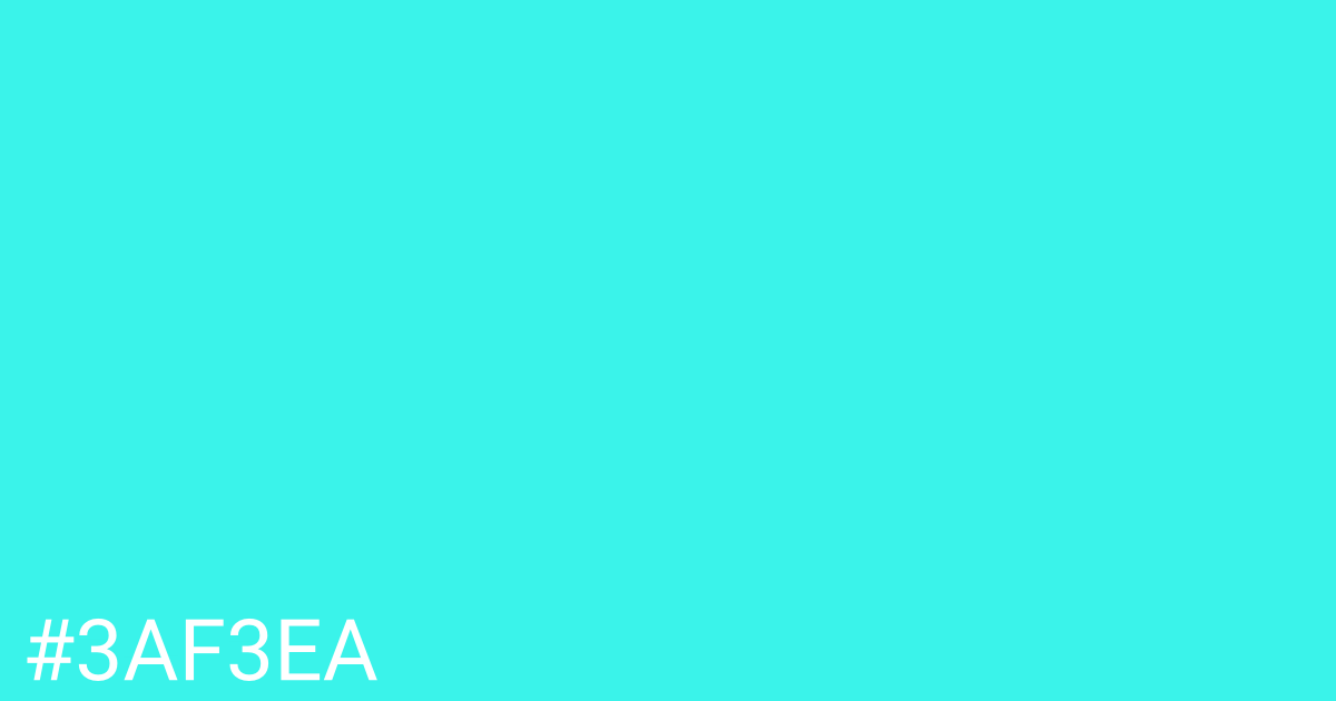Hex color #3af3ea graphic