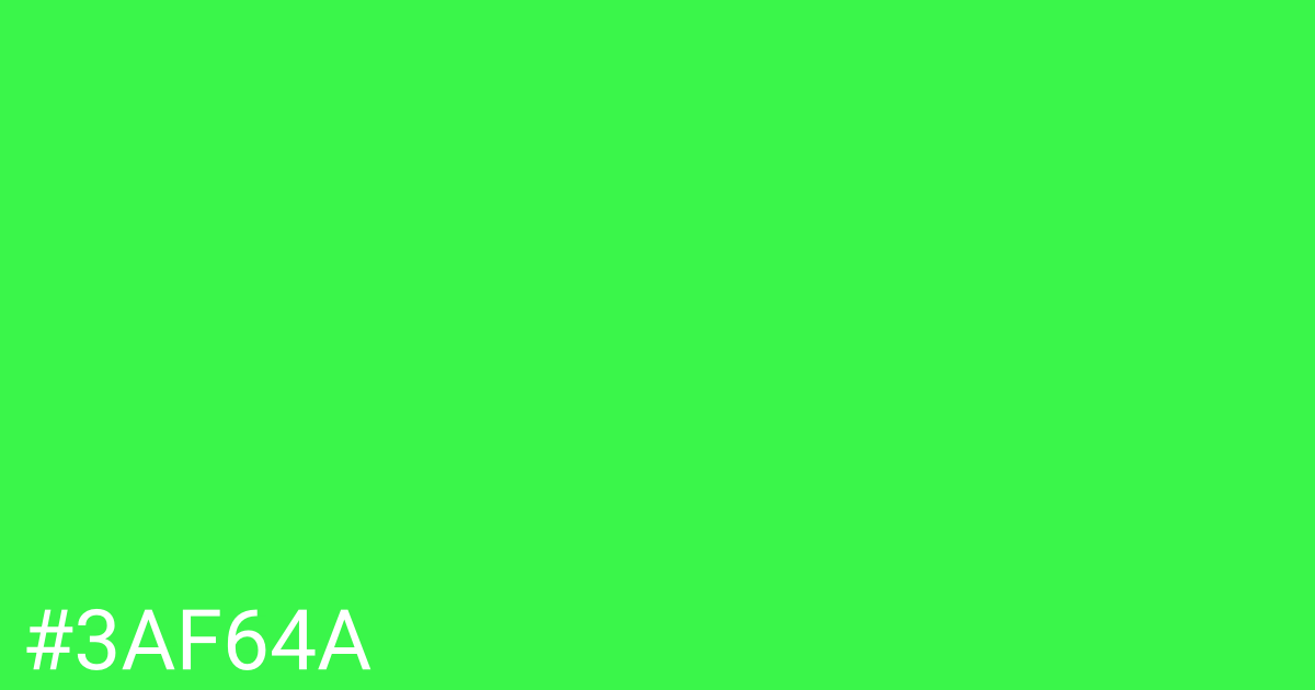 Hex color #3af64a graphic