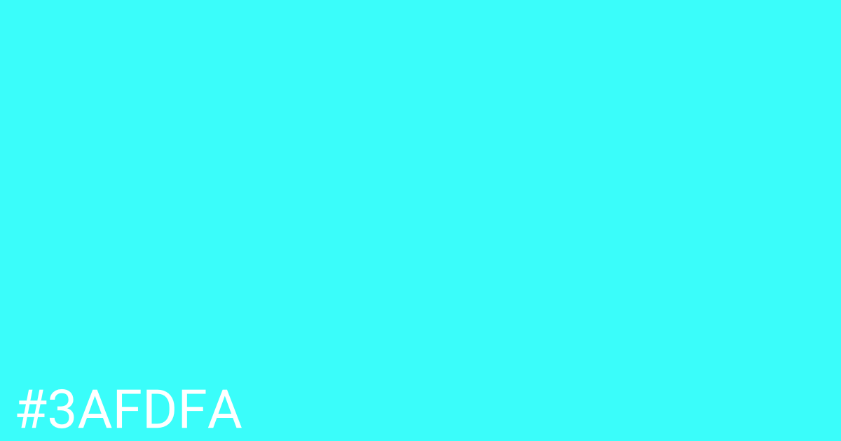 Hex color #3afdfa graphic