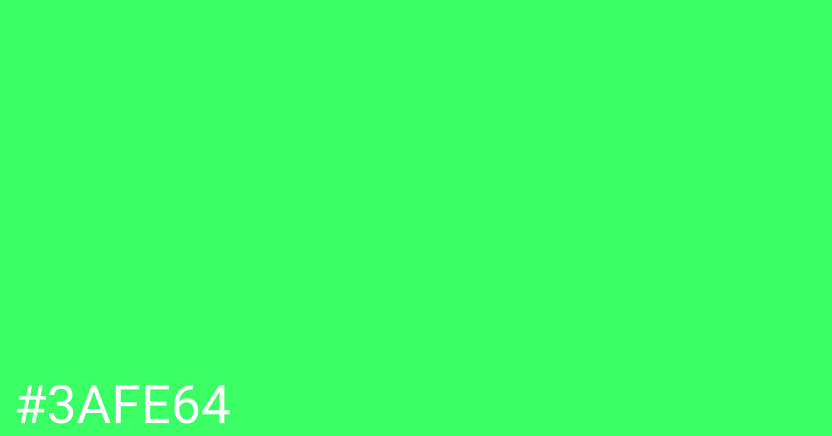 Hex color #3afe64 graphic