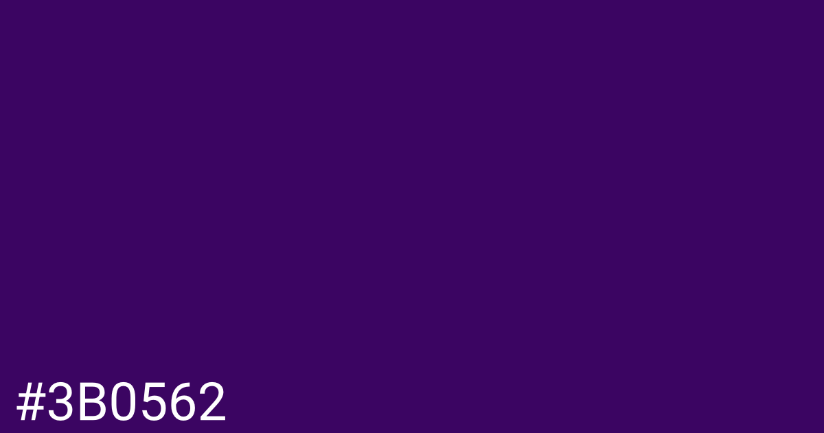 Hex color #3b0562 graphic
