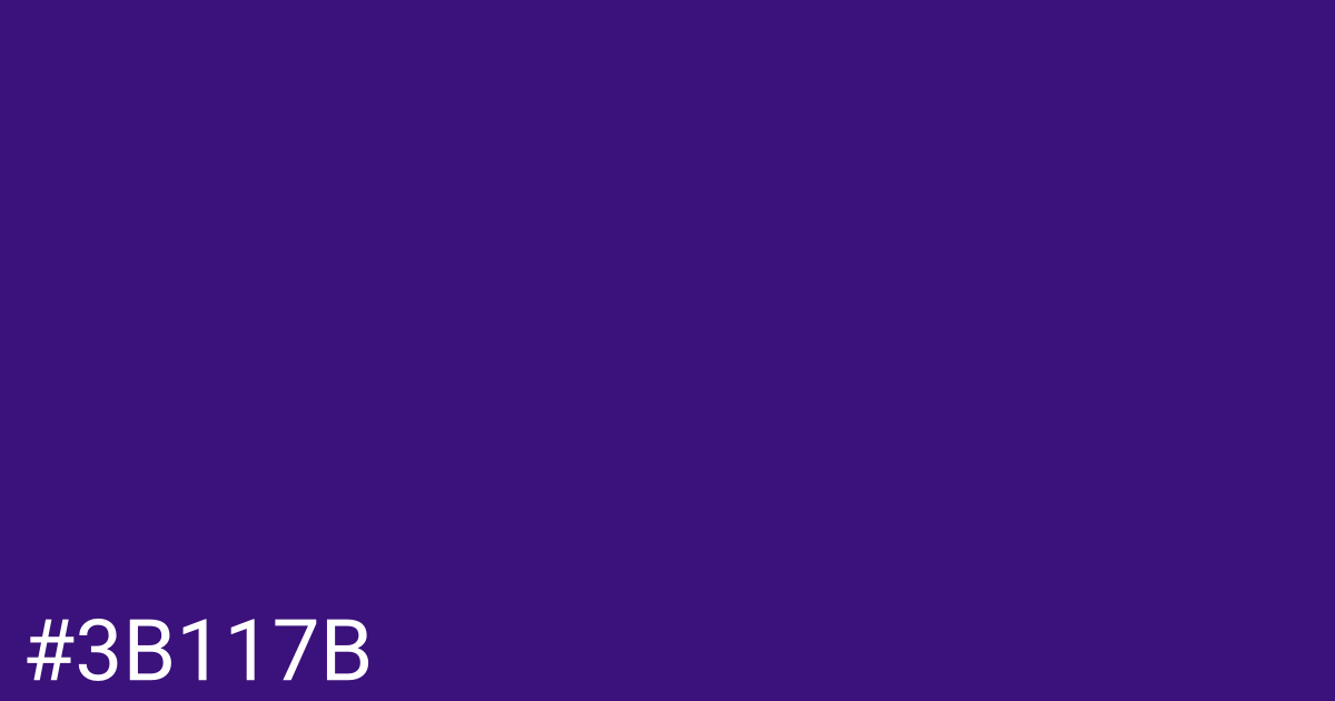 Hex color #3b117b graphic