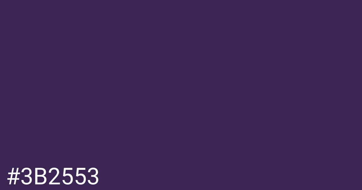 Hex color #3b2553 graphic