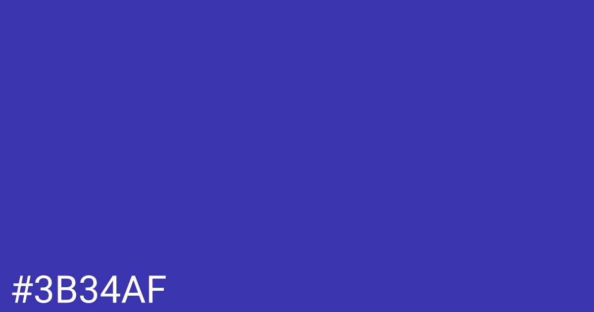Hex color #3b34af graphic