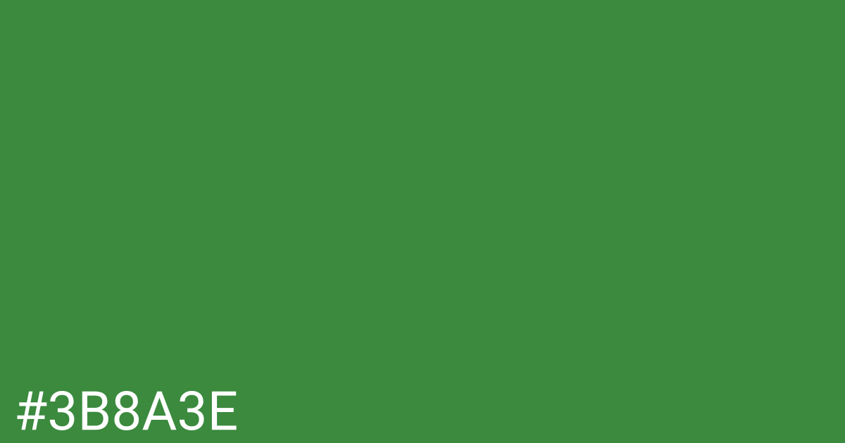 Hex color #3b8a3e graphic