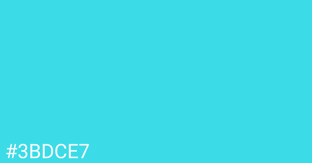 Hex color #3bdce7 graphic