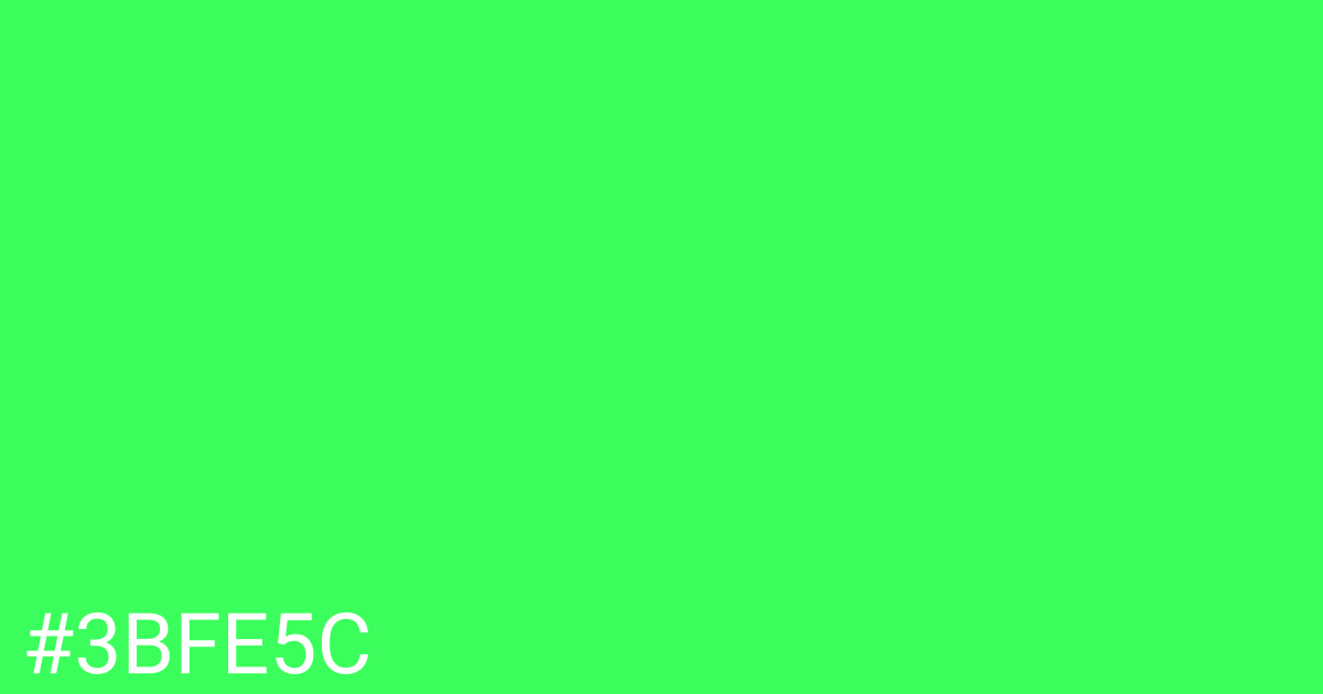 Hex color #3bfe5c graphic