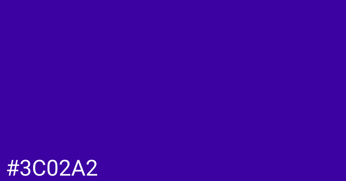 Hex color #3c02a2 graphic