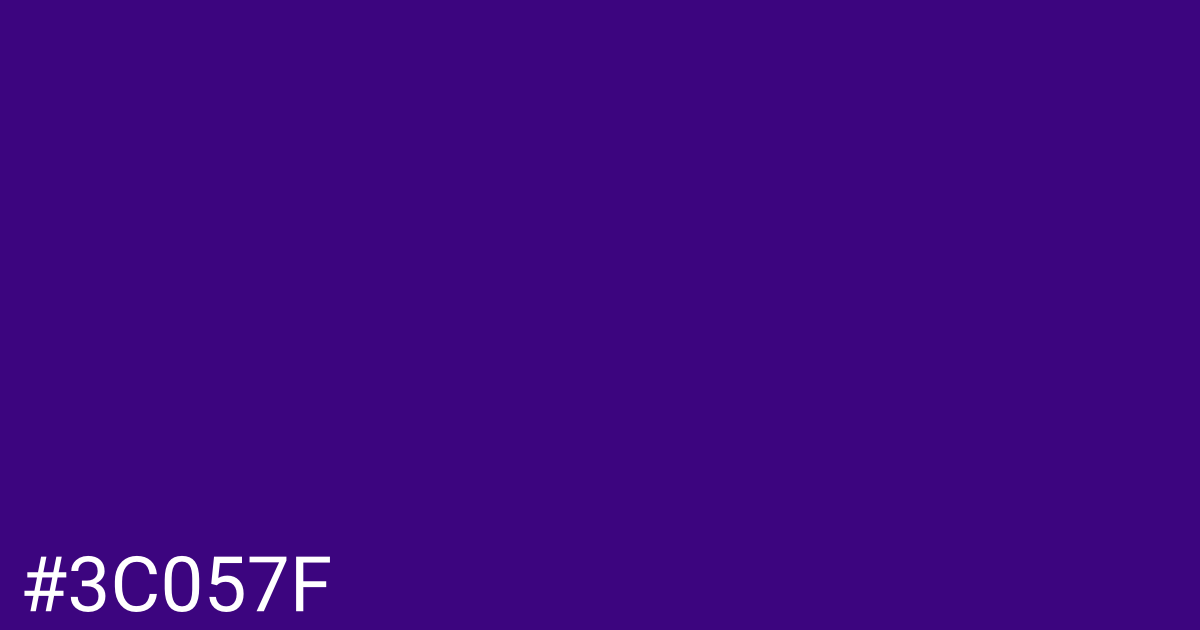 Hex color #3c057f graphic