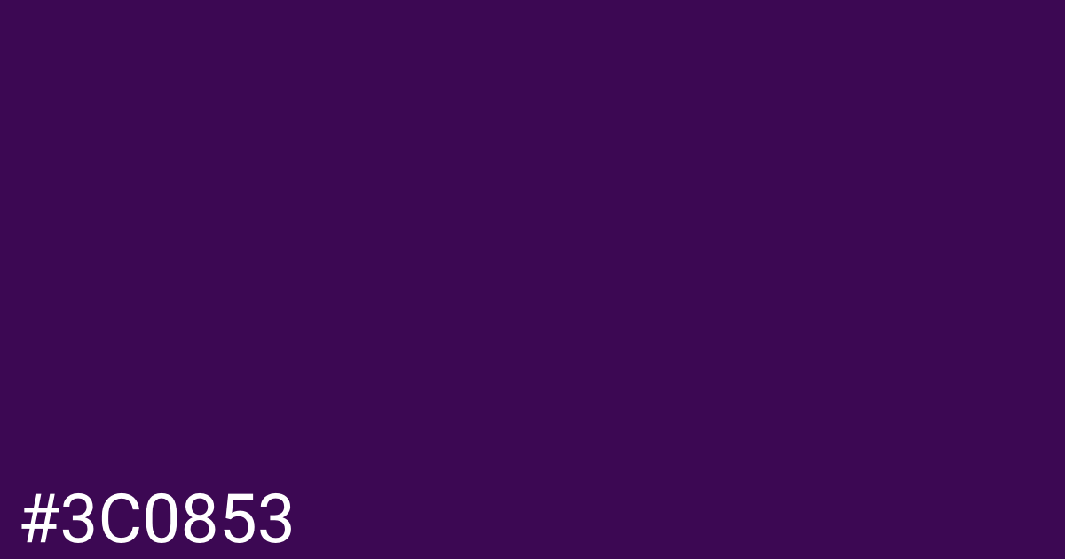 Hex color #3c0853 graphic