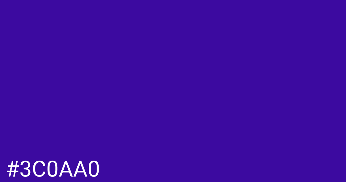 Hex color #3c0aa0 graphic
