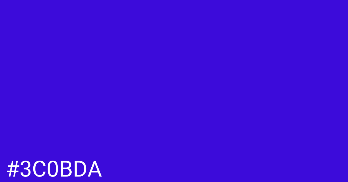 Hex color #3c0bda graphic