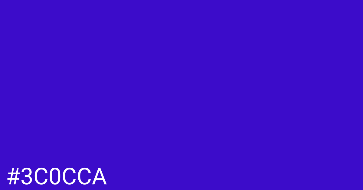 Hex color #3c0cca graphic