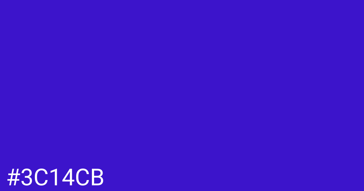 Hex color #3c14cb graphic