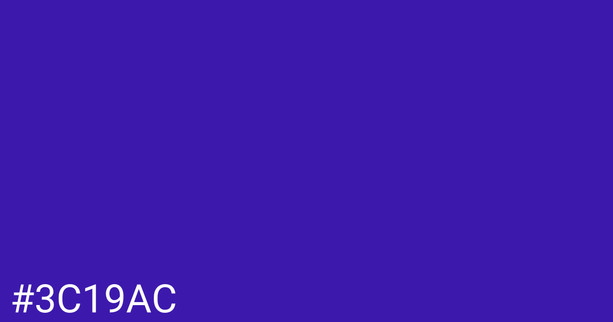 Hex color #3c19ac graphic