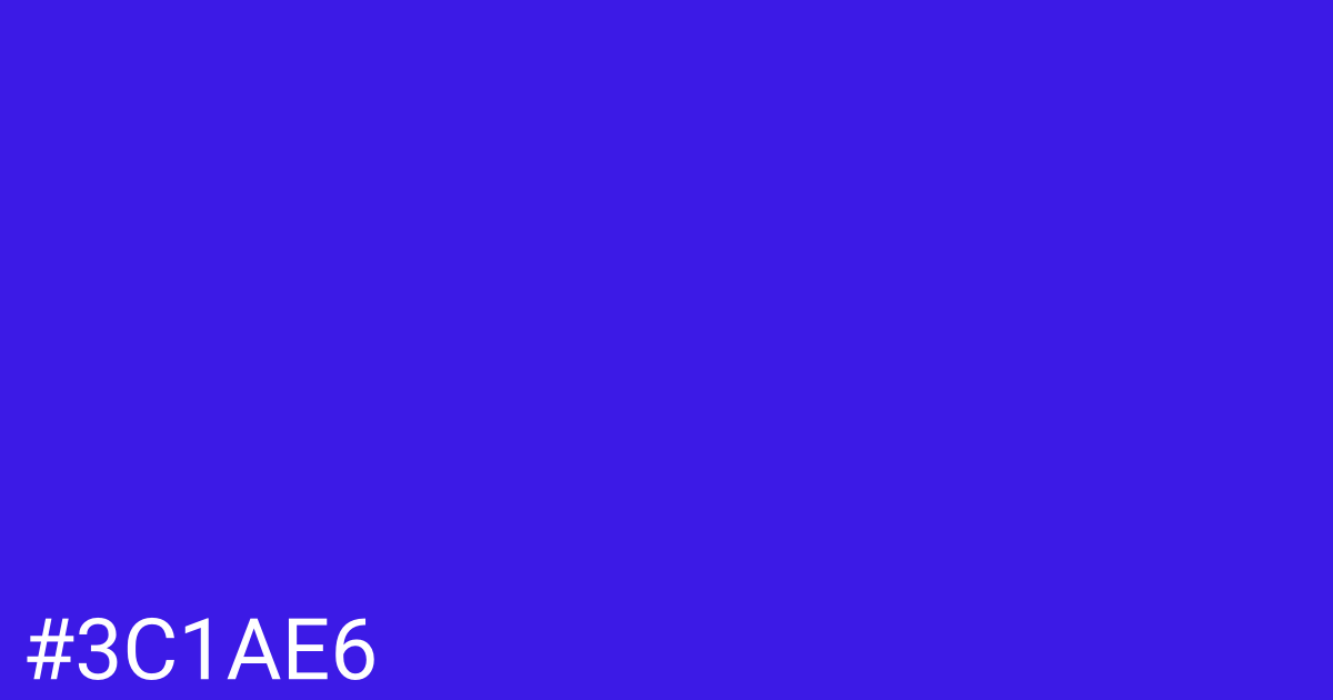 Hex color #3c1ae6 graphic