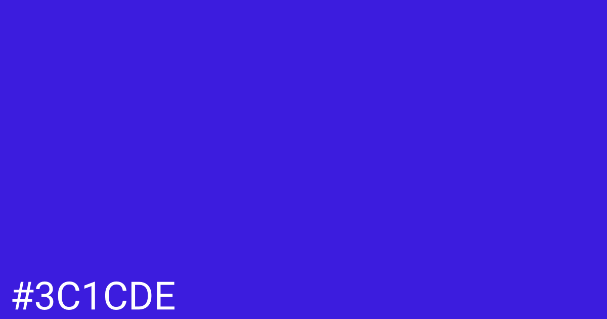 Hex color #3c1cde graphic