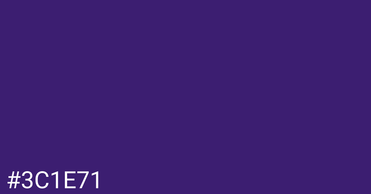 Hex color #3c1e71 graphic