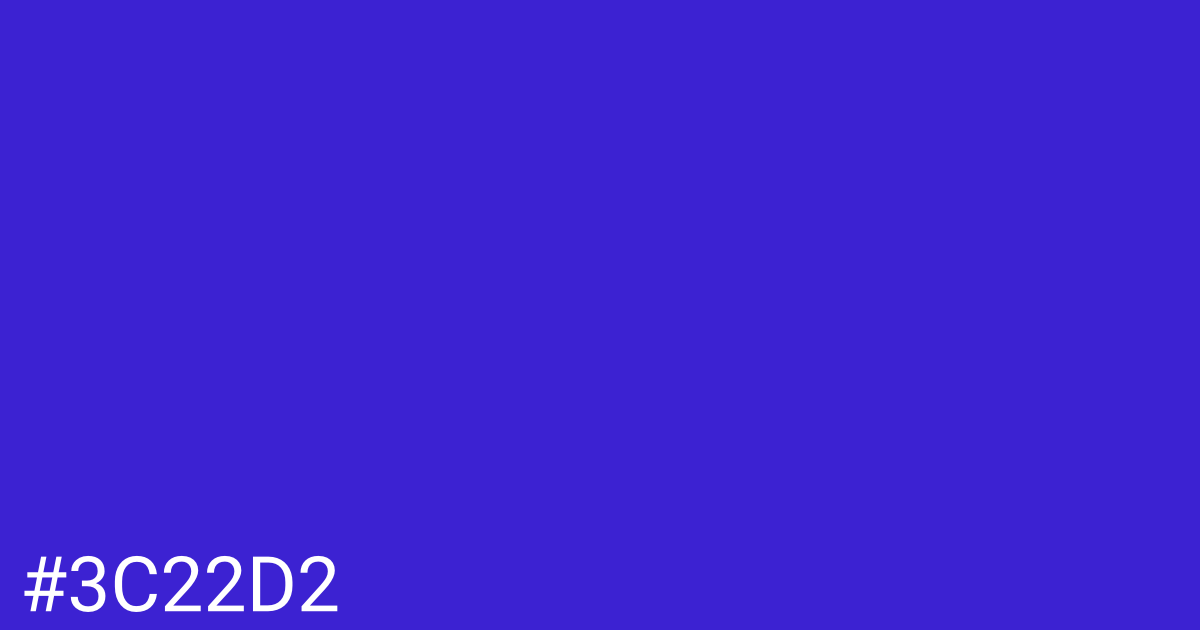 Hex color #3c22d2 graphic