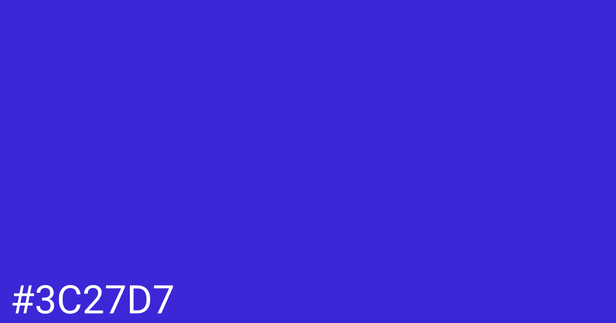 Hex color #3c27d7 graphic