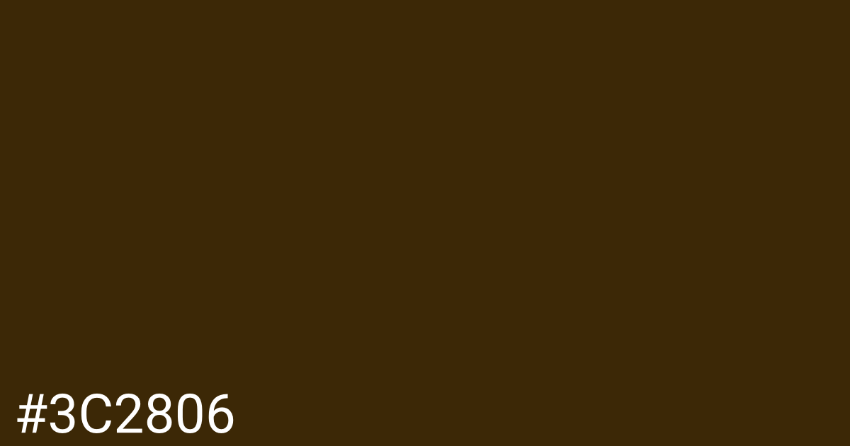 Hex color #3c2806 graphic
