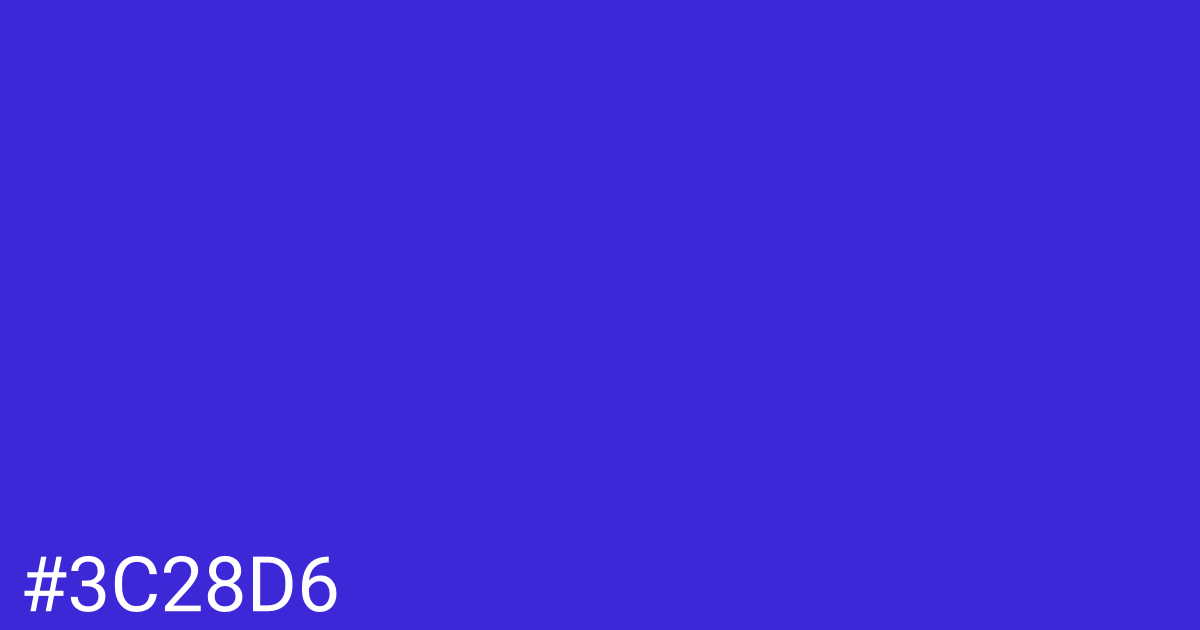 Hex color #3c28d6 graphic