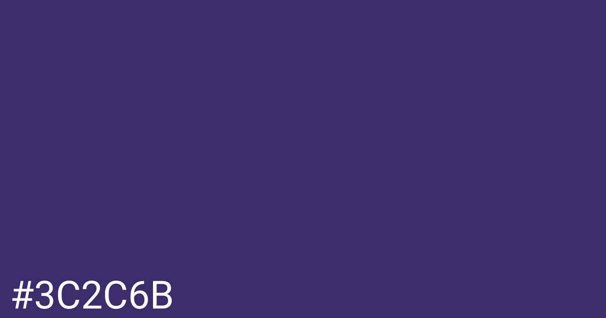 Hex color #3c2c6b graphic