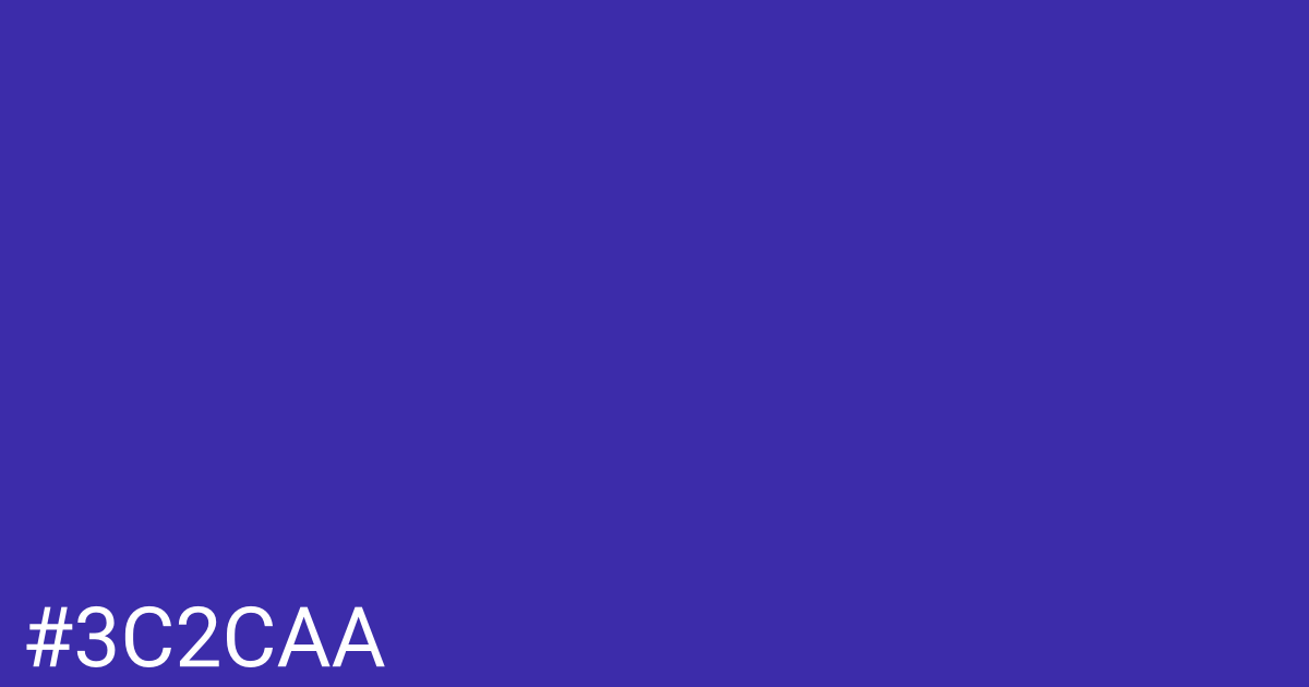 Hex color #3c2caa graphic