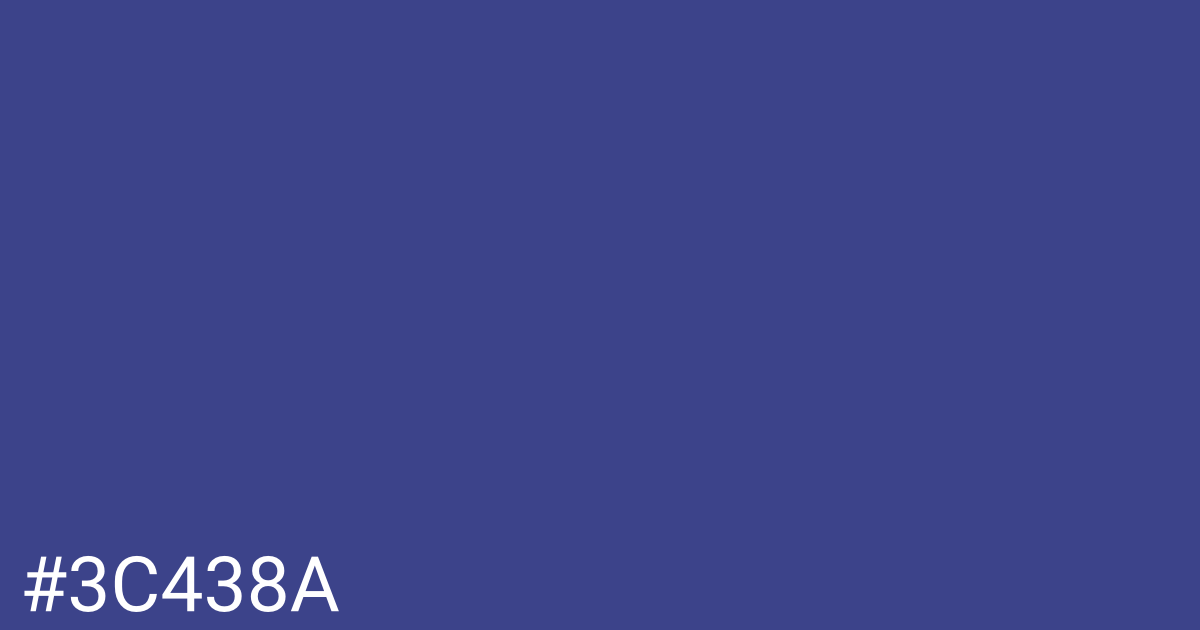 Hex color #3c438a graphic