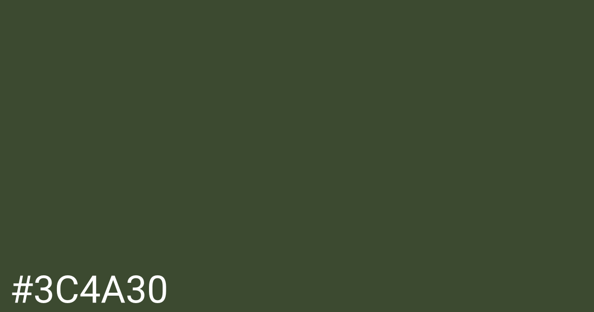 Hex color #3c4a30 graphic