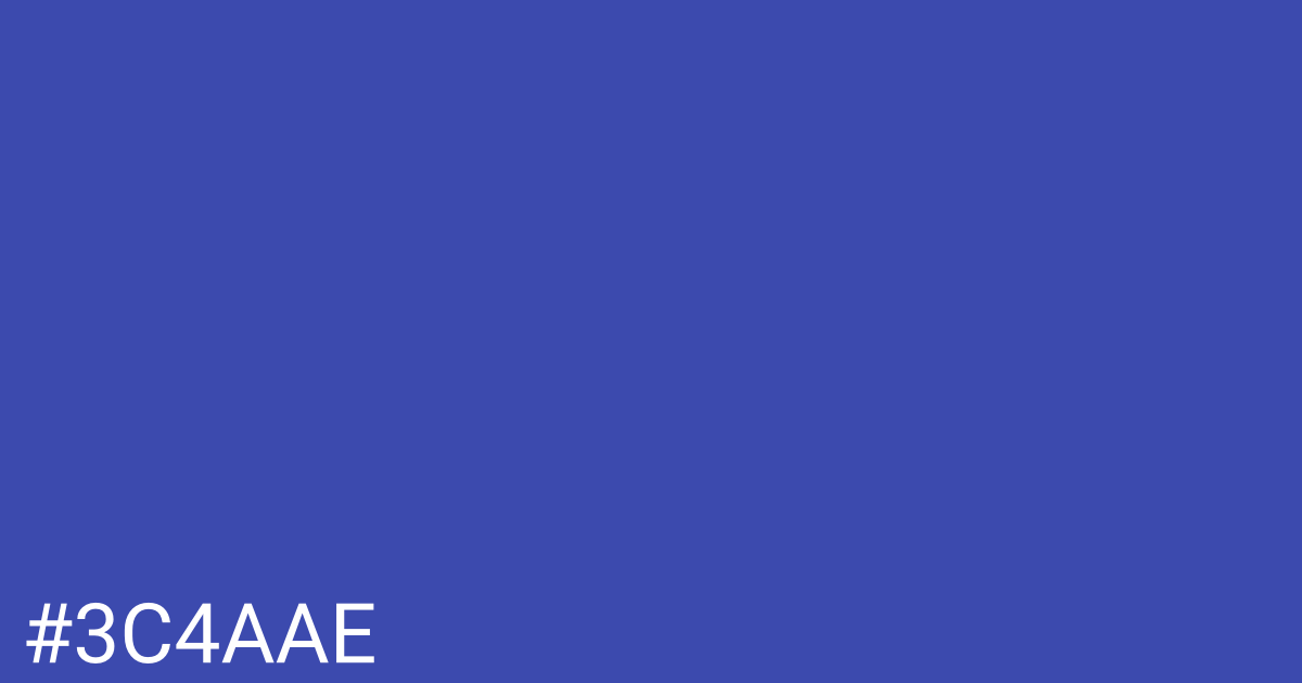 Hex color #3c4aae graphic