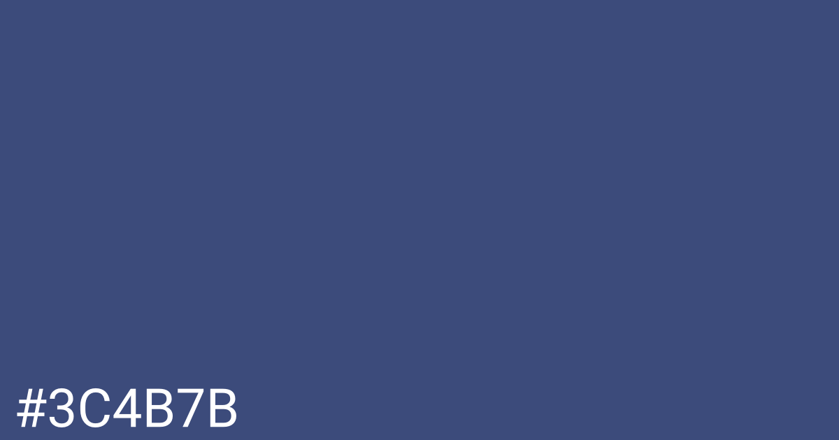 Hex color #3c4b7b graphic
