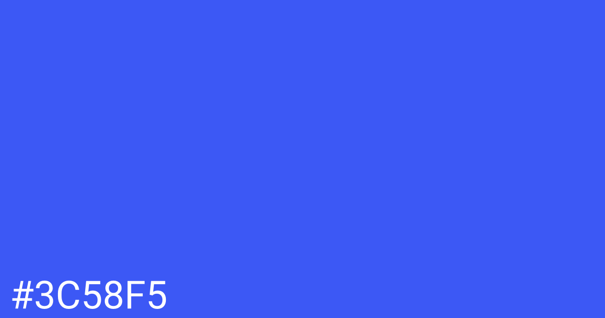 Hex color #3c58f5 graphic