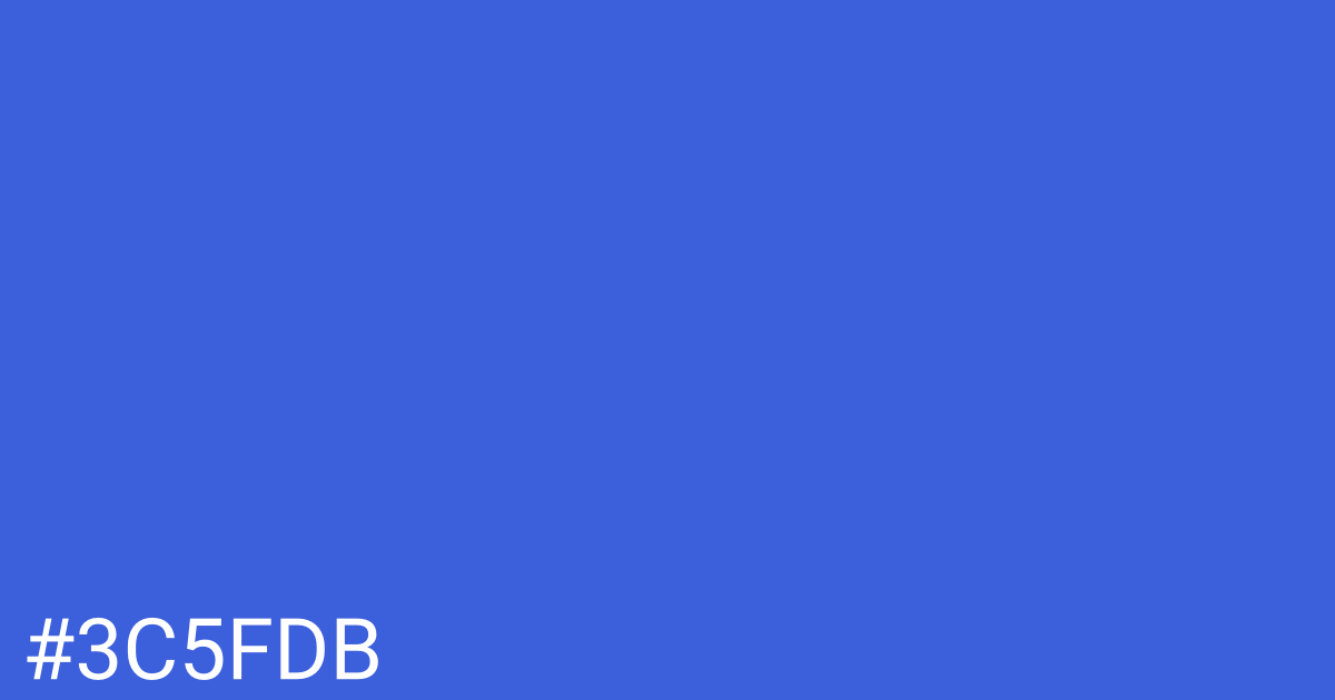 Hex color #3c5fdb graphic