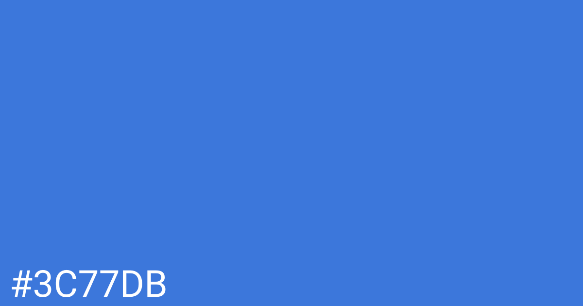 Hex color #3c77db graphic